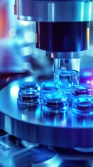 Automated liquid dispensing process in a laboratory setting.