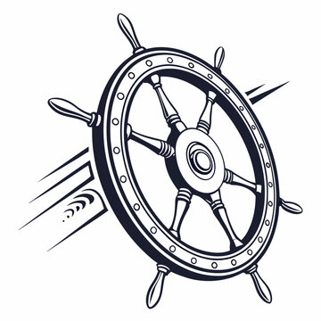 recommend clip art: Nautical Ship Steering Wheel Icon For Marine Design And Maritime Navigation