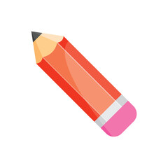 Pencil icon in flat style. Office supplies vector illustration on isolated background. Writing sign business concept.