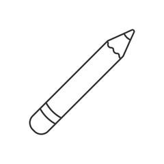 Fototapeta premium Pencil icon in linear flat style. Office supplies vector illustration on isolated background. Writing sign business concept.