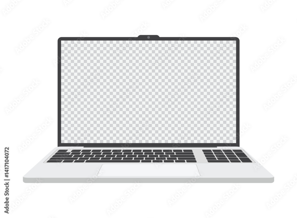 Poster laptop realistic icon in flat style. computer vector illustration on isolated background. workspace 