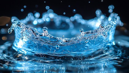 Water splash forming a mesmerizing crown-like pattern.