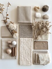 Neutral Textures Flatlay Design.