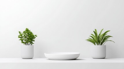 Fototapeta premium Minimalist Display with Plants