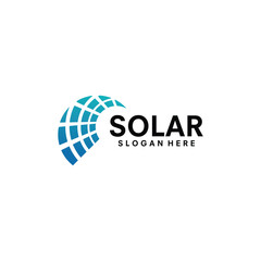 solar logo design template illustration vector