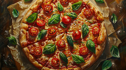 From Pizza Gourmet Toppings Arranged Above Create