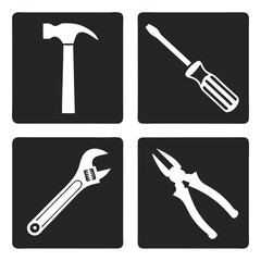 Machinery Tools Icons Vector Art Illustration Design