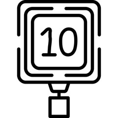 Speed Limit 10 Icon