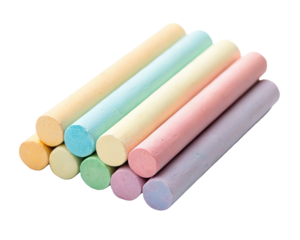 color chalks isolated PNG