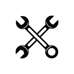 two crossed wrench vector design template