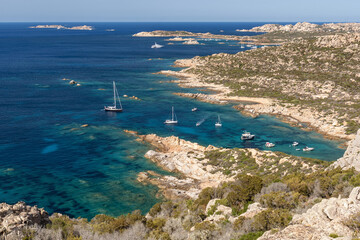 Cala d'inferno viewpoint in Maddalena island, Sardinia island, Italy.