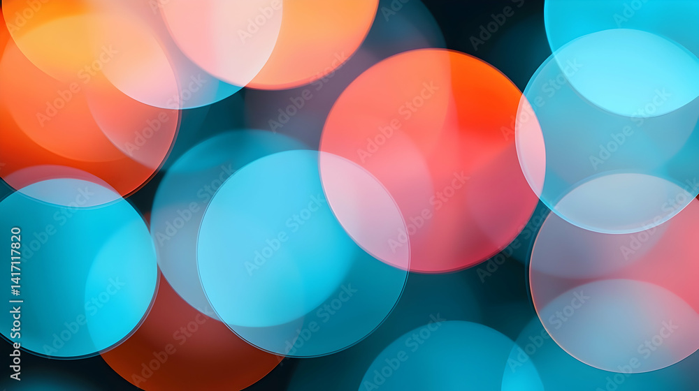 Poster abstract colorful bokeh background with blurred circular lights