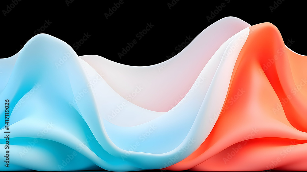 Poster Abstract Colorful Waves Flowing in a Dynamic Motion