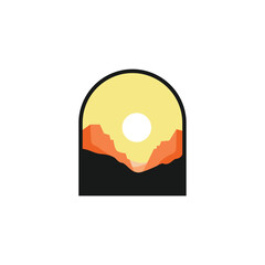 Abstract desert logo vector icon on white background