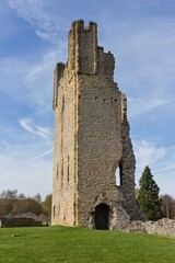 ruins of castle , tower at Helmsley Castle - Helmsley - North Yorkshire - Great Britain