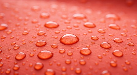 Water Drop on Red Fabric
