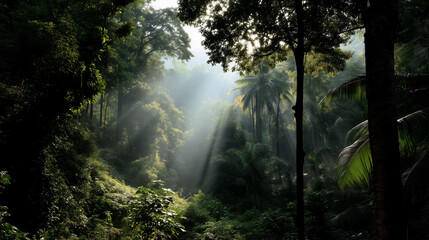 A mysterious and wild rainforest setting, perfect for nature lovers and eco-themes.

