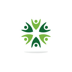 teamwork logo design template illustration vector