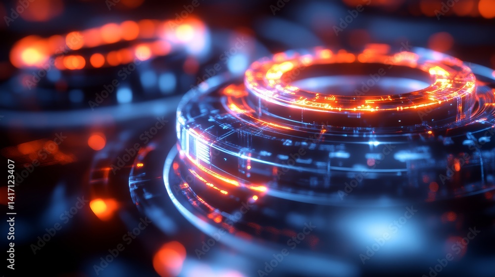Aufkleber futuristic data visualization in a high-tech digital realm