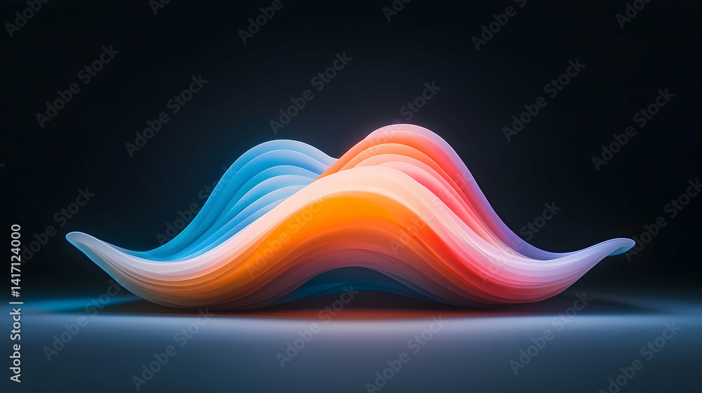 Aufkleber abstract pixel wave form with glowing gradient colors