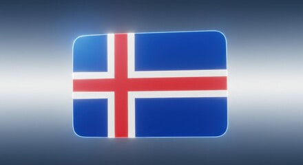 Obraz premium Icelandic Flag Digital Render: A Vivid Depiction of Icelandic National Identity and Symbolism