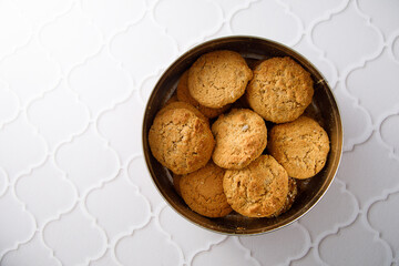 Healthy cookies with seeds in a box