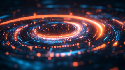 Dynamic light patterns in high-tech digital space visualization