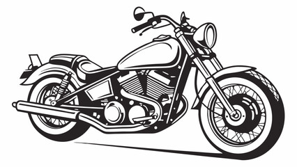 Obraz premium A monochrome ink-style illustration of a cruiser motorcycle