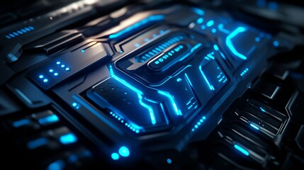 Futuristic circuit board design digital art technology abstract close-up innovation