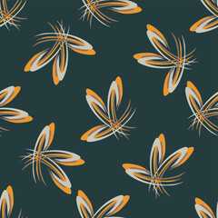 Abstract Floral Burst on Deep Teal
