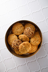 Healthy cookies with seeds in a box