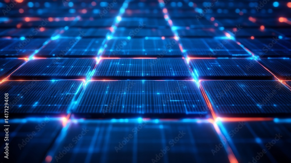 Poster digital circuit design technology lab 3d render futuristic close-up innovation