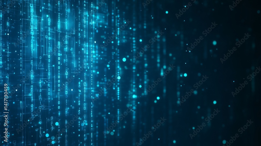 Aufkleber digital data streams virtual environment abstract artwork technology concept futuristic viewpoint