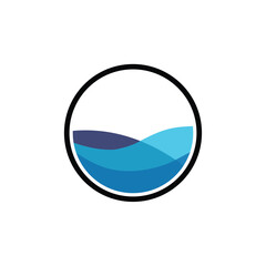 water wave logo design template illustration vector