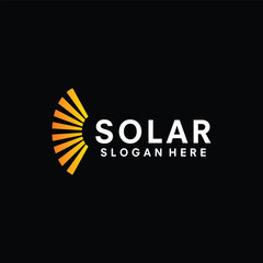 solar logo design template illustration vector
