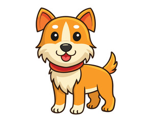 Cute Cartoon Dog Illustration. Adorable Pet Design