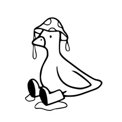 silly geese with mushroom hat