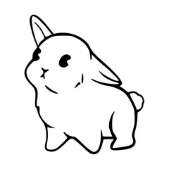adorable rabbit outline drawing