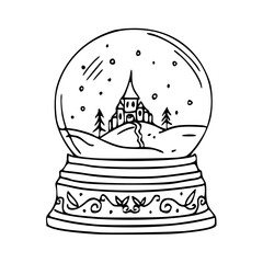 snow globe with castle vector illustration