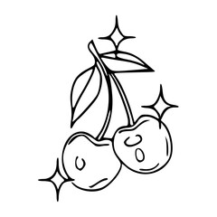 sparkling cherries vector illustration