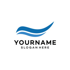 water wave logo vector icon illustration