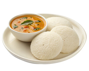 idli and chutney in plate isolated PNG