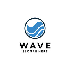 water wave logo vector icon illustration