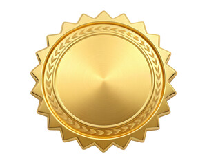 gold seal round badge isolated PNG