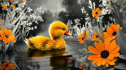 autumn leaves on water - Powered by Adobe