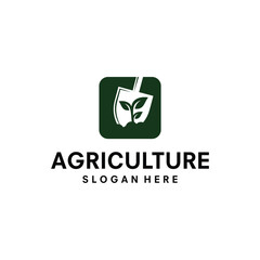 Tree shovel gardener logo vector template illustration