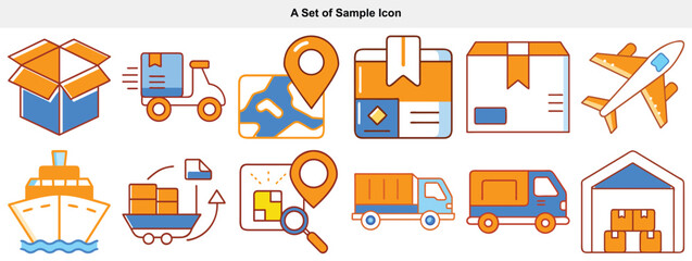 Online Delivery Service Icons Set for E-commerce