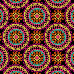 Pattern with crochet granny square wallpaper handmade decorative art design print