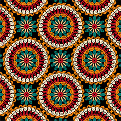 Pattern with crochet granny square wallpaper handmade decorative art design print	
