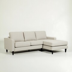 White sectional sofa with a chaise lounge